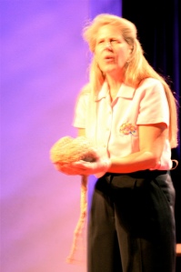 Photograph of Jill Bolte Taylor giving her TED talk